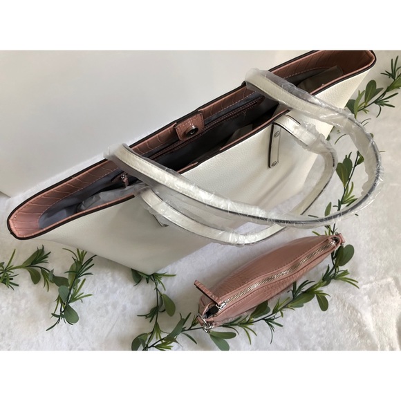 INC International Concepts Zoiey 2-1 Tote, White & Pink, New Without Tags - Picture 5 of 7